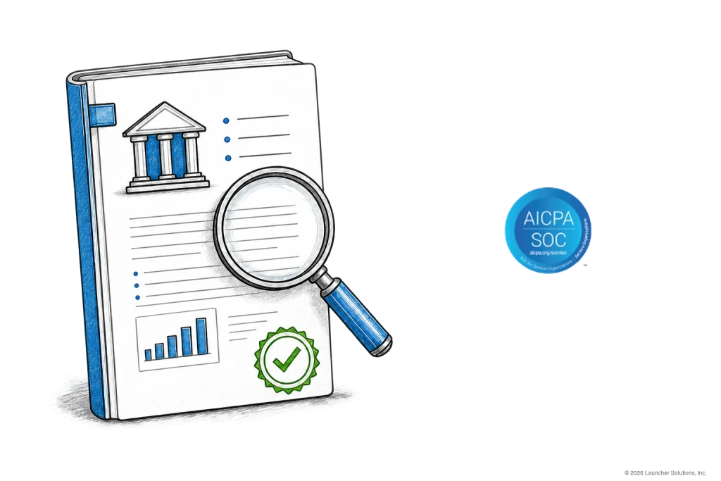 A SOC 2 report examined against an AICPA SOC certification badge