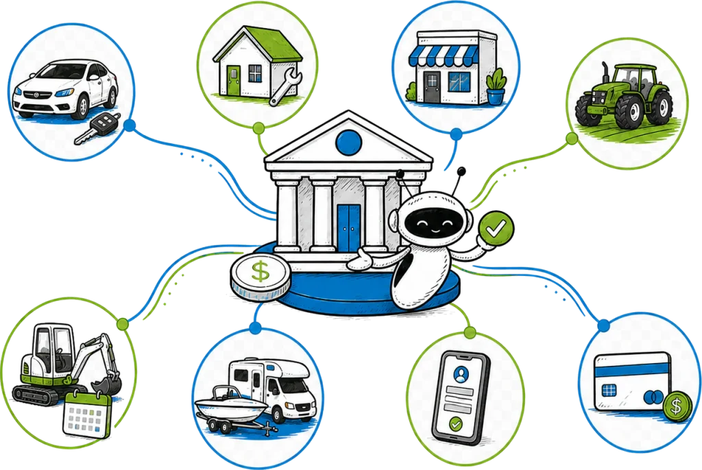 A lender connected to the markets LAUNCHER serves - auto, home, small business, agriculture, equipment and cards