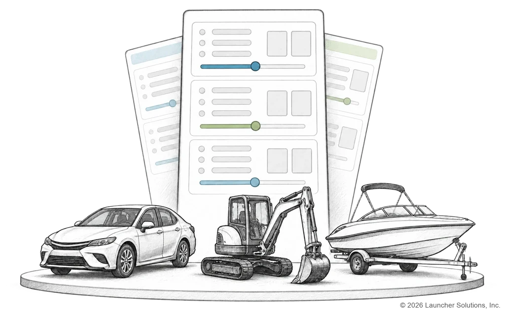 Rules-engine settings adjusted behind a car, excavator and boat on tow